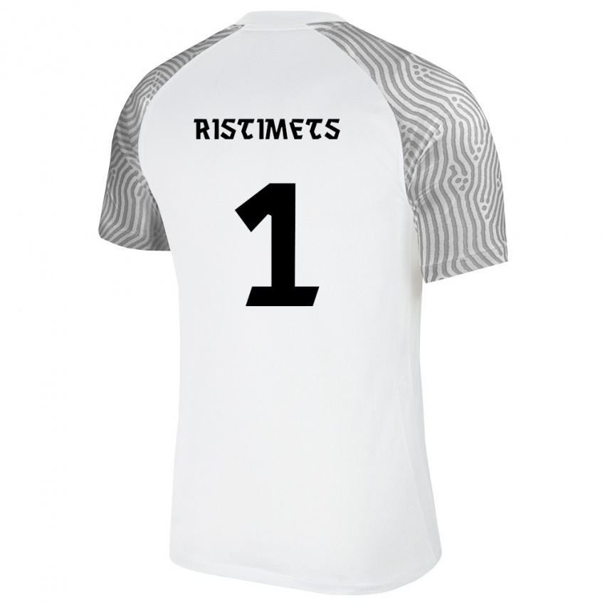 גברים אסטוניה Markkus Ristimets #1 לבן אפור הרחק ג'רזי 26-28 חולצה קצרה