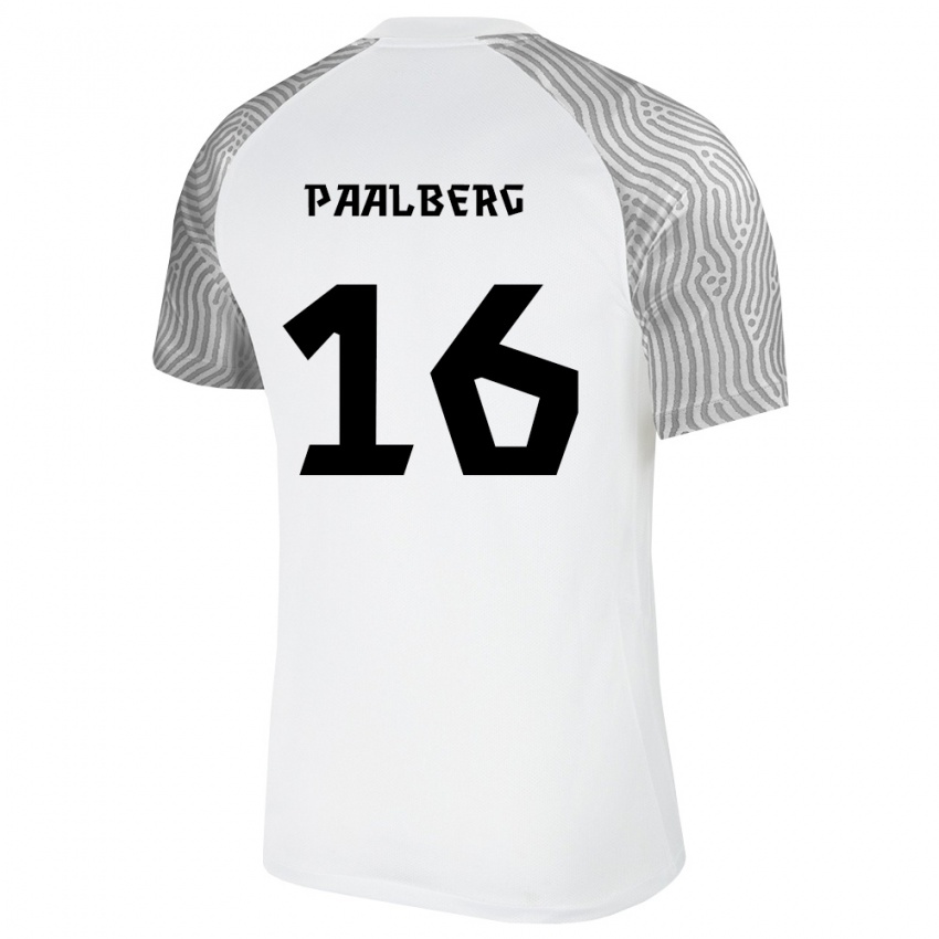גברים אסטוניה Marten-Chris Paalberg #16 לבן אפור הרחק ג'רזי 26-28 חולצה קצרה