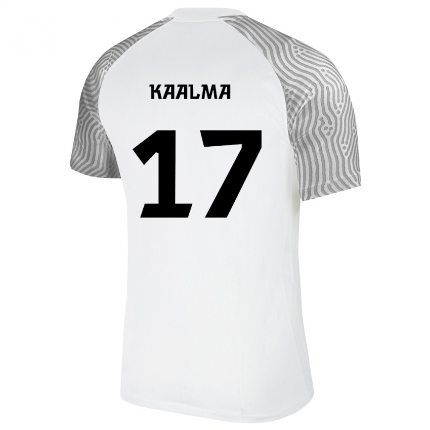 גברים אסטוניה Markus Kaalma #17 לבן אפור הרחק ג'רזי 26-28 חולצה קצרה