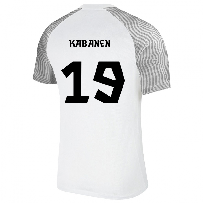גברים אסטוניה Kristjan Kabanen #19 לבן אפור הרחק ג'רזי 26-28 חולצה קצרה