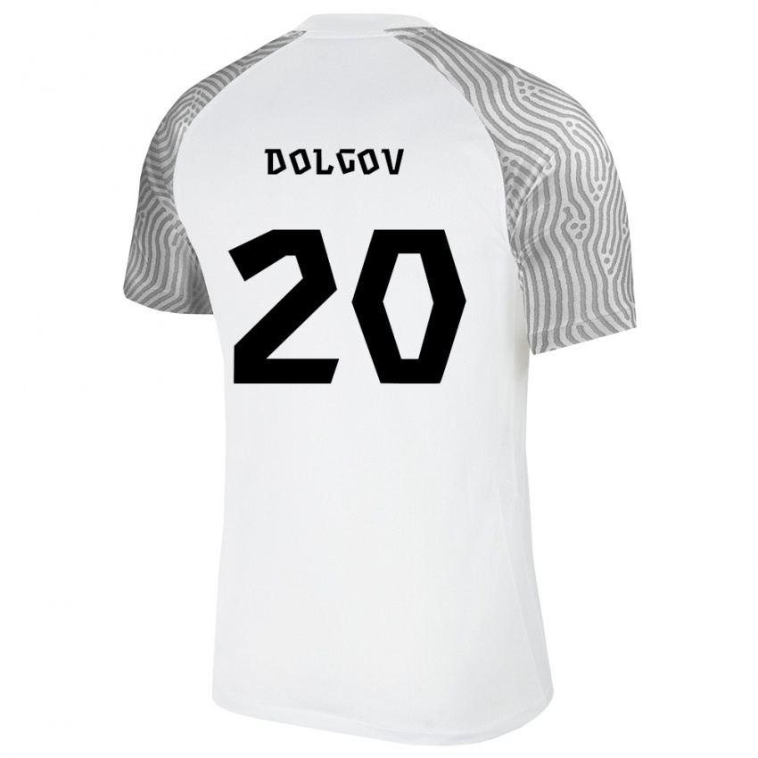 גברים אסטוניה אמיל דולגוב #20 לבן אפור הרחק ג'רזי 26-28 חולצה קצרה
