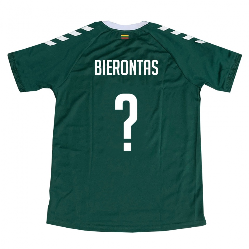גברים ליטא Edgaras Bierontas #0 ירוק כהה לבן הרחק ג'רזי 26-28 חולצה קצרה