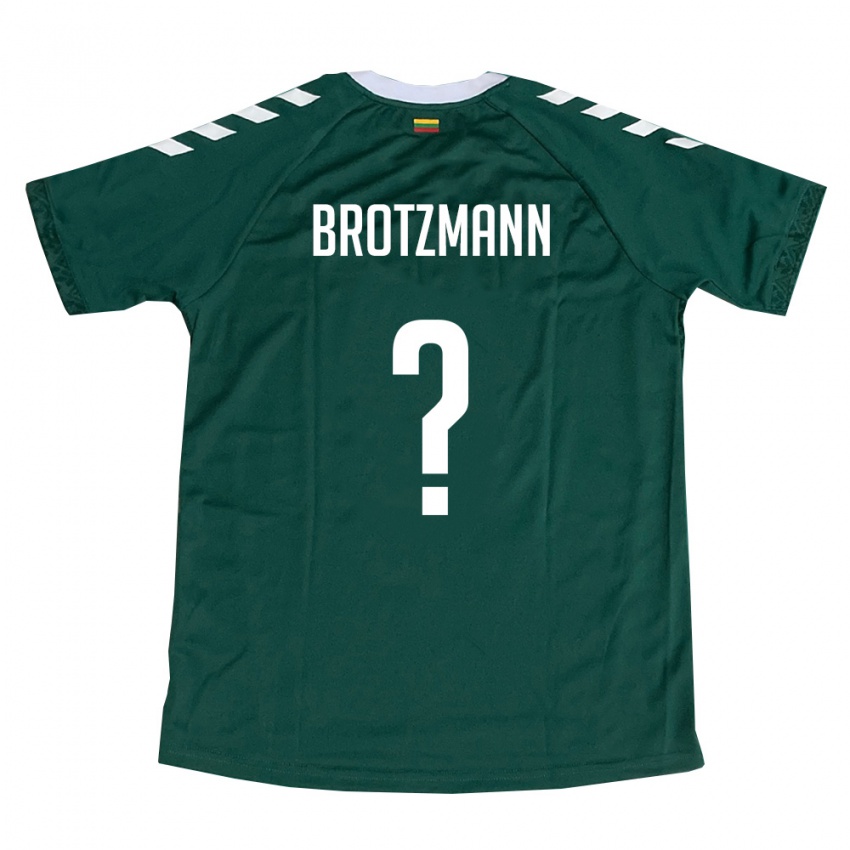 גברים ליטא Gleb Brotzmann #0 ירוק כהה לבן הרחק ג'רזי 26-28 חולצה קצרה