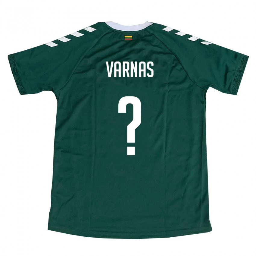 גברים ליטא Rytis Varnas #0 ירוק כהה לבן הרחק ג'רזי 26-28 חולצה קצרה