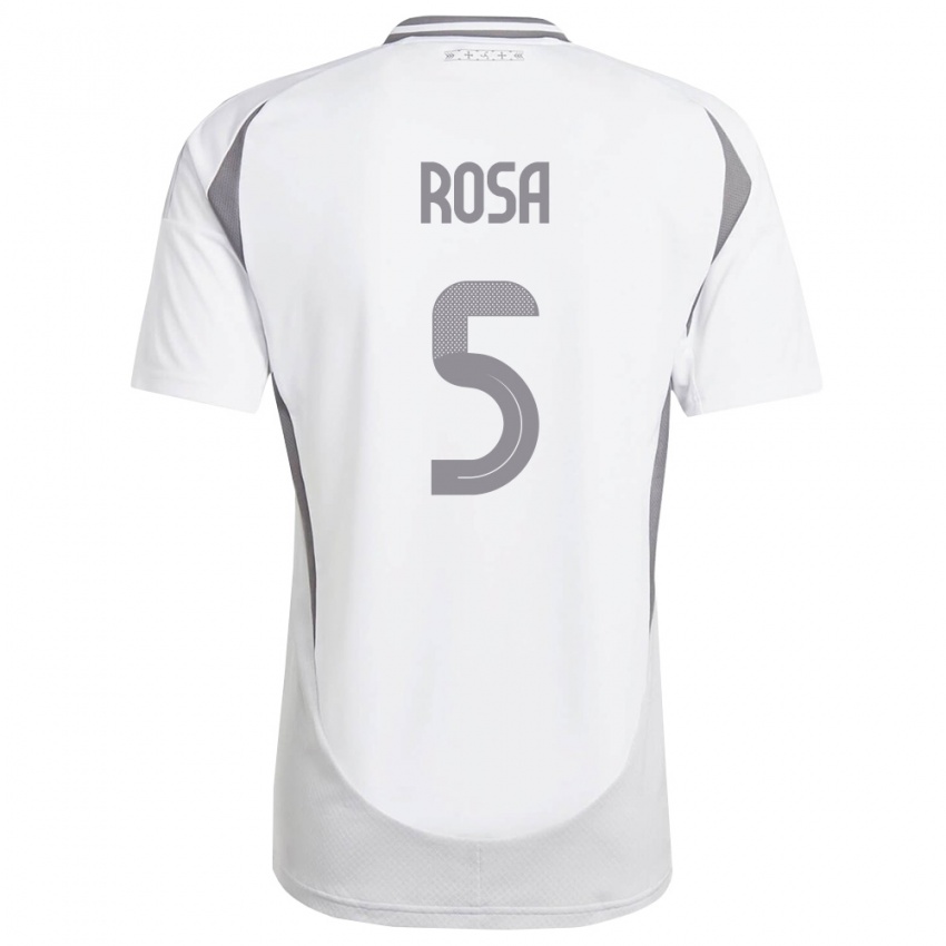 גברים לטביה Fabio Rosa #5 לבן אפור כהה הרחק ג'רזי 26-28 חולצה קצרה