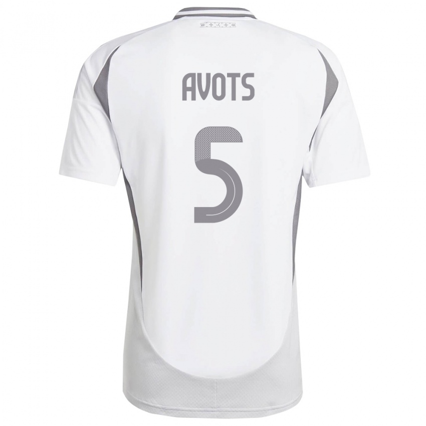 גברים לטביה Alberts Avots #5 לבן אפור כהה הרחק ג'רזי 26-28 חולצה קצרה