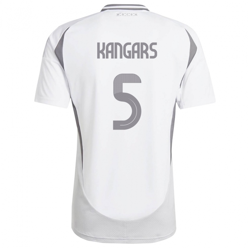 גברים לטביה Alans Kangars #5 לבן אפור כהה הרחק ג'רזי 26-28 חולצה קצרה