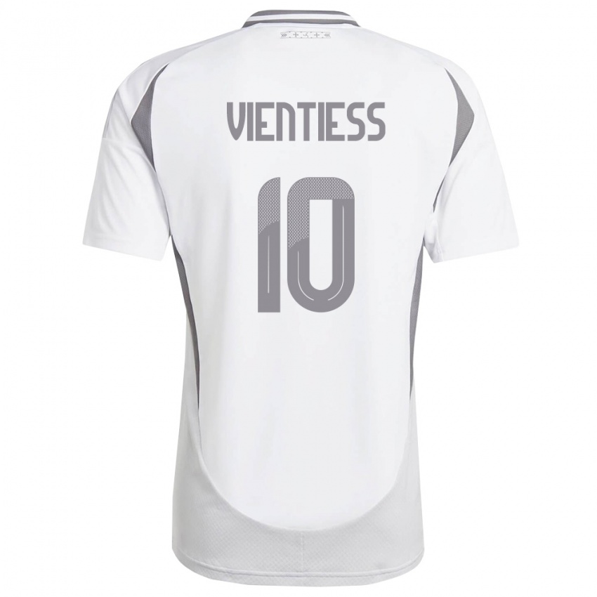 גברים לטביה Roberts Vientiess #10 לבן אפור כהה הרחק ג'רזי 26-28 חולצה קצרה