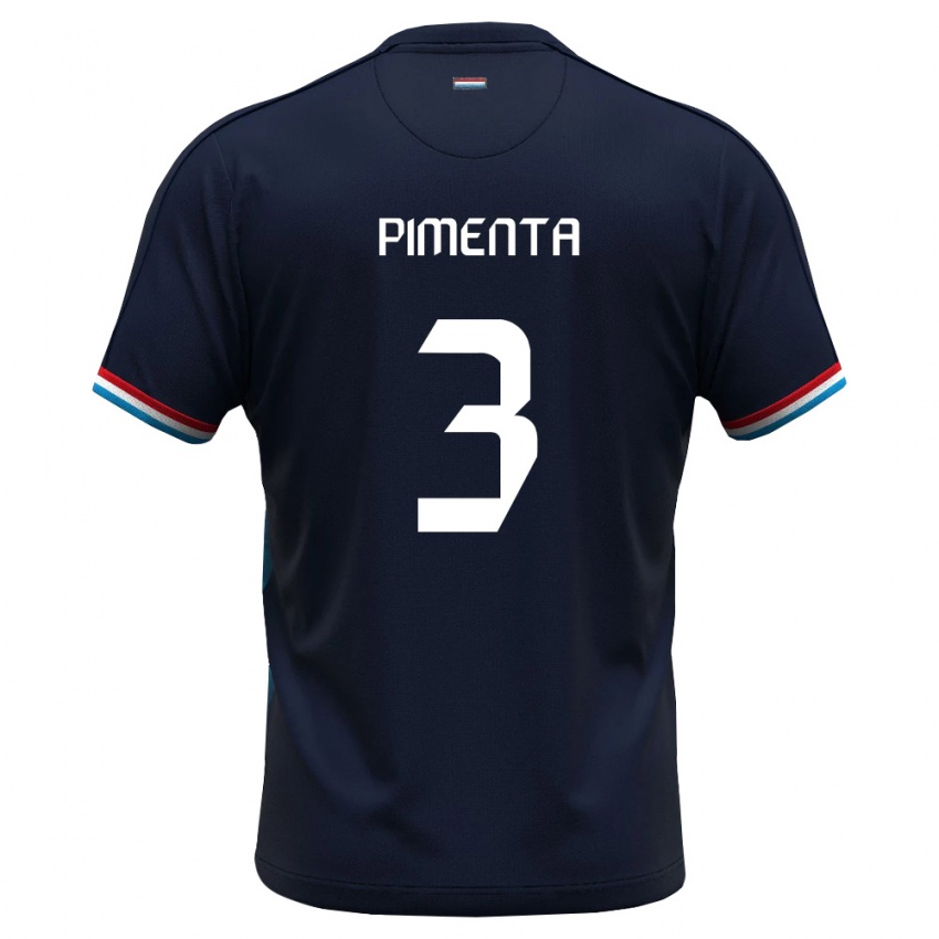 גברים לוקסמבורג Jo Pimenta #3 כחול מלכותי אדום הרחק ג'רזי 26-28 חולצה קצרה