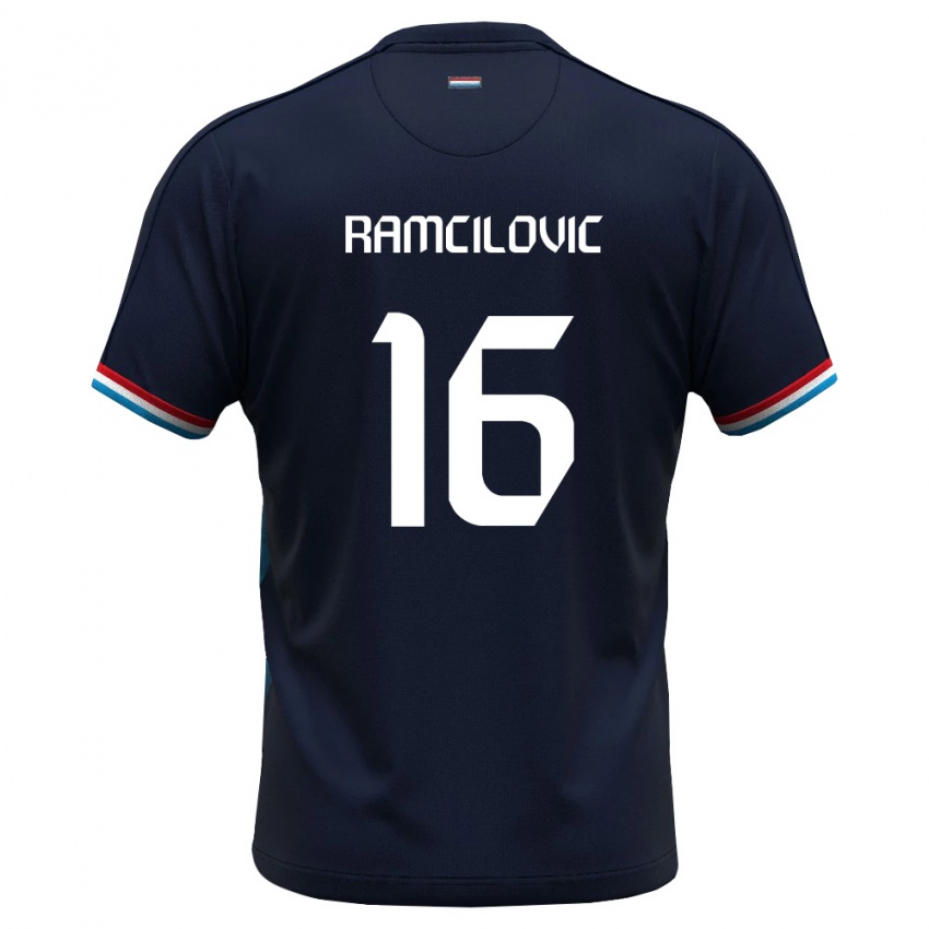 גברים לוקסמבורג Dilan Ramcilovic #16 כחול מלכותי אדום הרחק ג'רזי 26-28 חולצה קצרה
