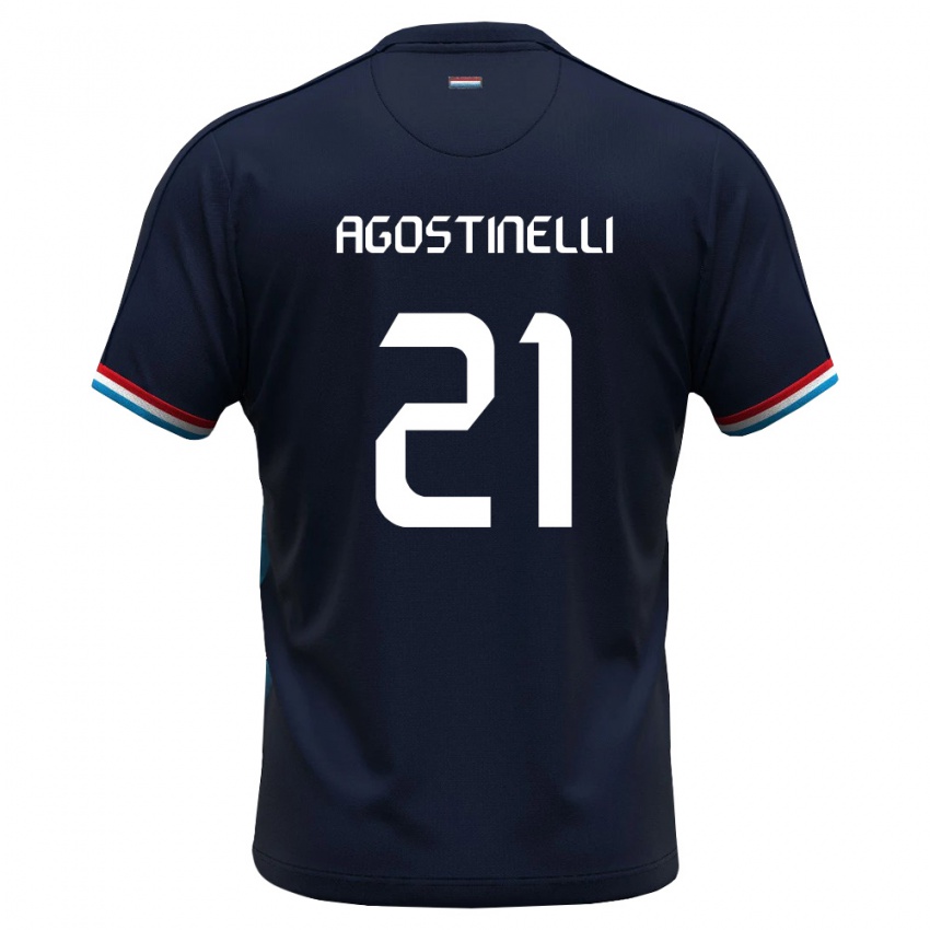 גברים לוקסמבורג Massimo Agostinelli #21 כחול מלכותי אדום הרחק ג'רזי 26-28 חולצה קצרה
