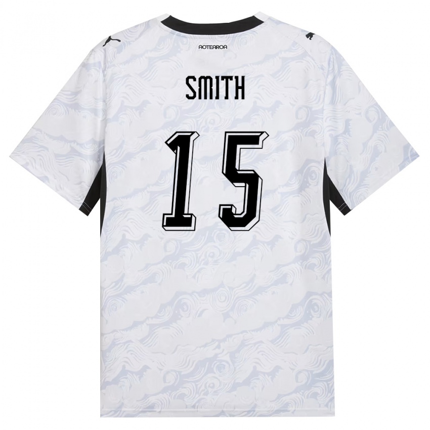 גברים ניו-זילנד Jayden Smith #15 שחור לבן הרחק ג'רזי 26-28 חולצה קצרה