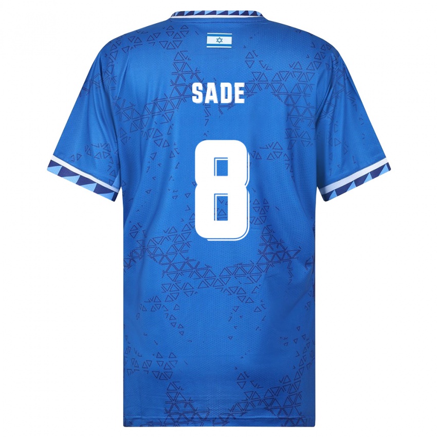 גברים ישראל Daniel Sade #8 כחול לבן הרחק ג'רזי 26-28 חולצה קצרה