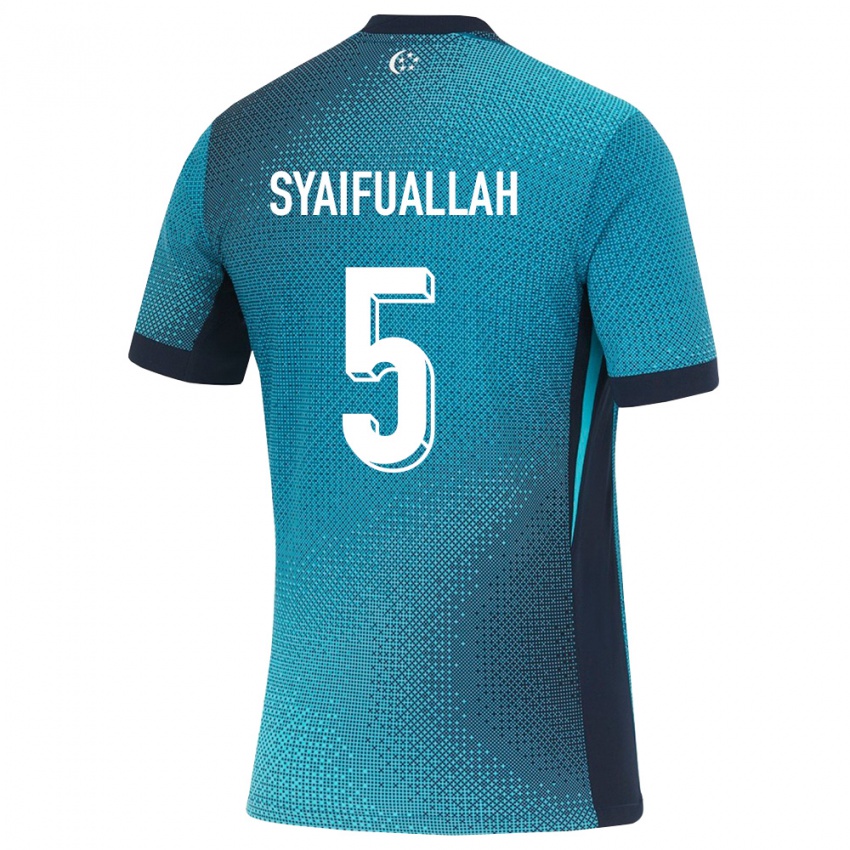 גברים סינגפור Ayden Syaifuallah #5 טורקיז כהה שחור הרחק ג'רזי 26-28 חולצה קצרה