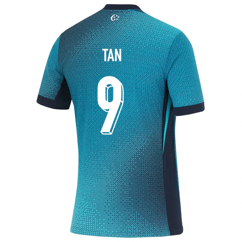 גברים סינגפור Louka Tan #9 טורקיז כהה שחור הרחק ג'רזי 26-28 חולצה קצרה