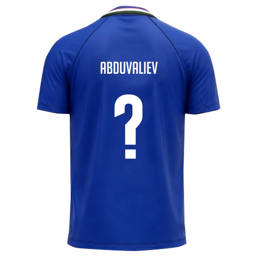 נשים אוזבקיסטן Kamoliddin Abduvaliev #0 כחול מלכותי לבן ג'רזי ביתית 26-28 חולצה קצרה