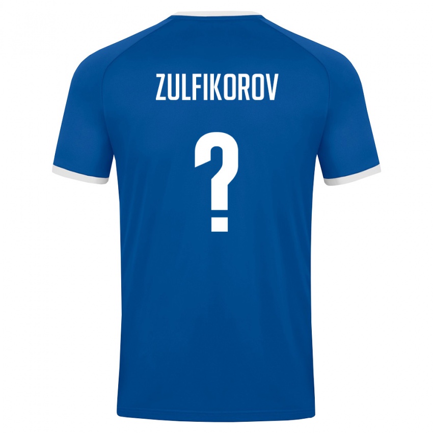 נשים אוזבקיסטן Khojiakbar Zulfikorov #0 כחול מלכותי לבן ג'רזי ביתית 26-28 חולצה קצרה