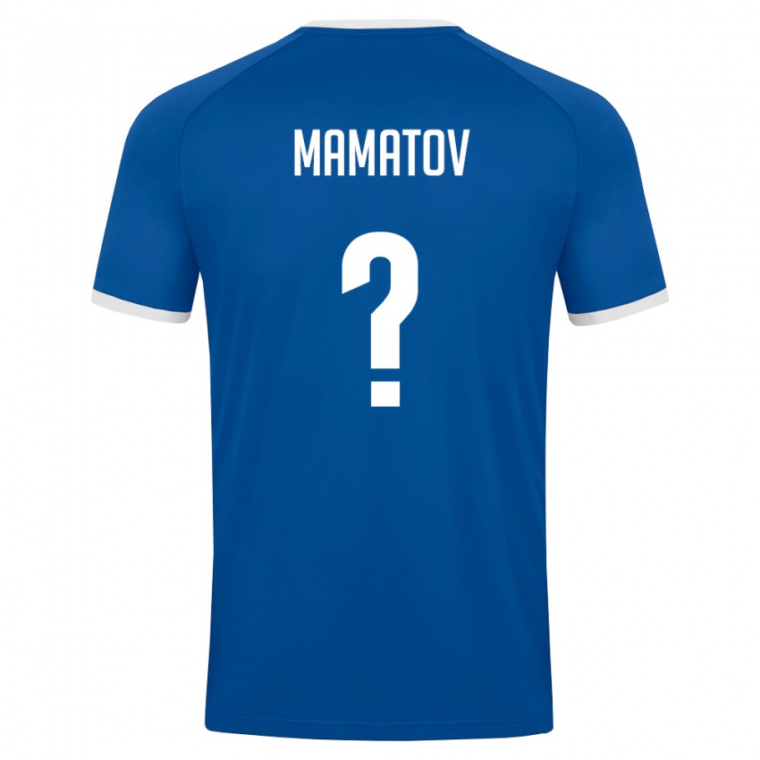 נשים אוזבקיסטן Abubakr Mamatov #0 כחול מלכותי לבן ג'רזי ביתית 26-28 חולצה קצרה