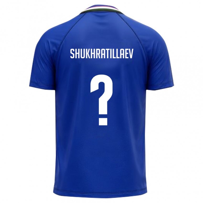 נשים אוזבקיסטן Usmon Shukhratillaev #0 כחול מלכותי לבן ג'רזי ביתית 26-28 חולצה קצרה
