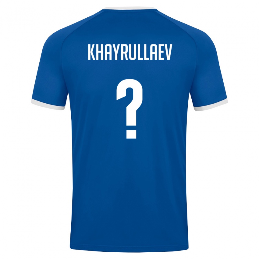 נשים אוזבקיסטן Ulugbek Khayrullaev #0 כחול מלכותי לבן ג'רזי ביתית 26-28 חולצה קצרה