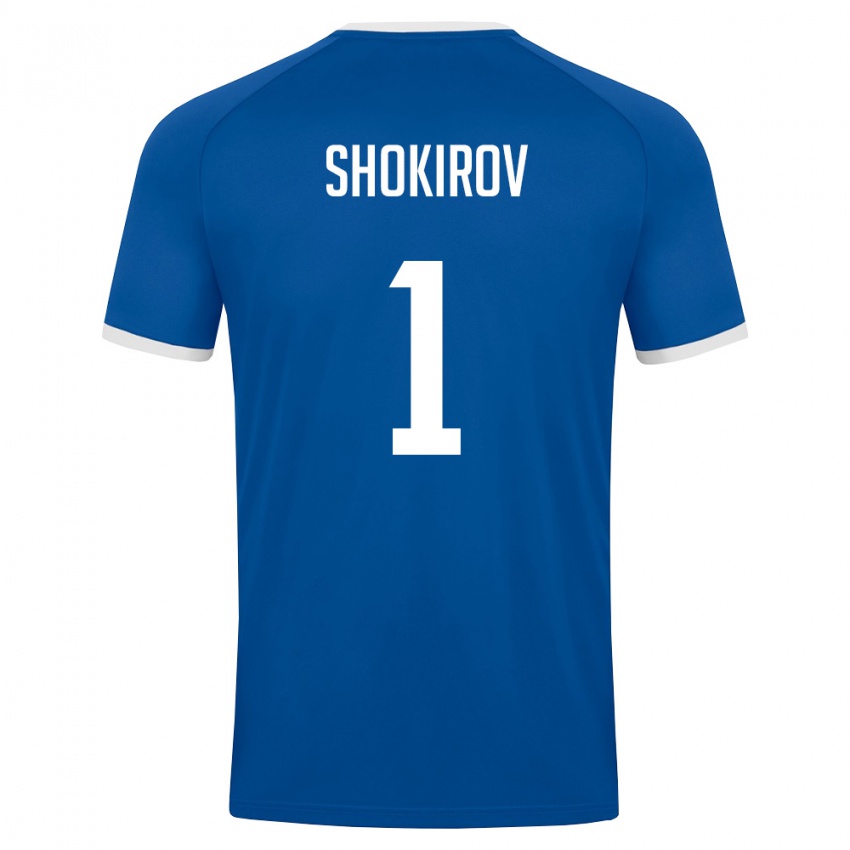נשים אוזבקיסטן Ibrokhim Shokirov #1 כחול מלכותי לבן ג'רזי ביתית 26-28 חולצה קצרה