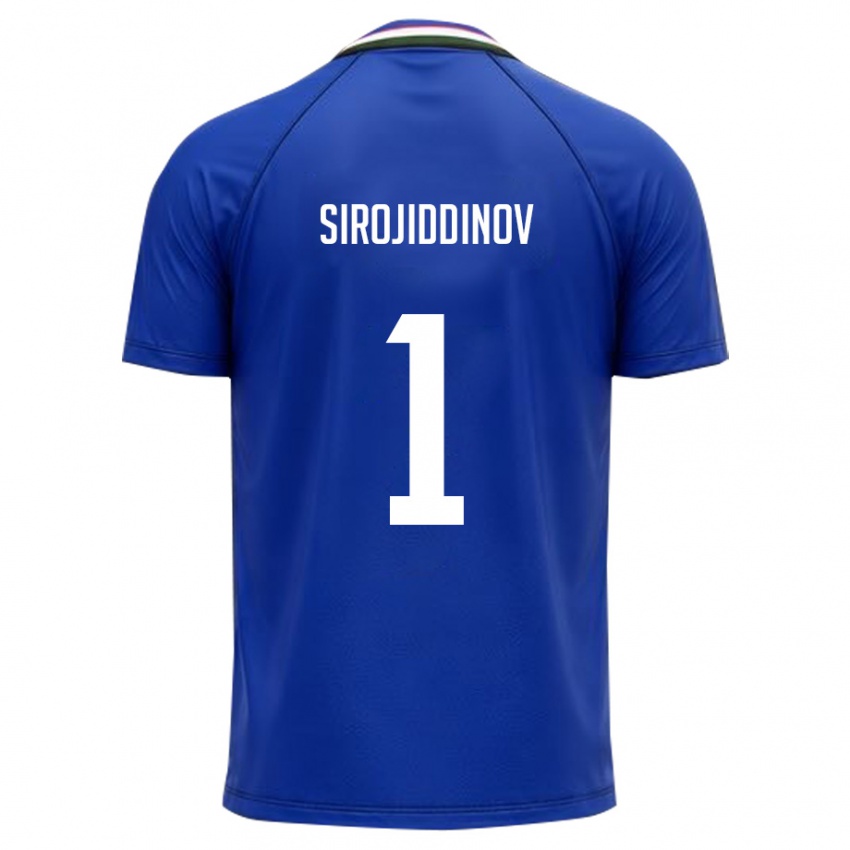 נשים אוזבקיסטן Mekhrojbek Sirojiddinov #1 כחול מלכותי לבן ג'רזי ביתית 26-28 חולצה קצרה