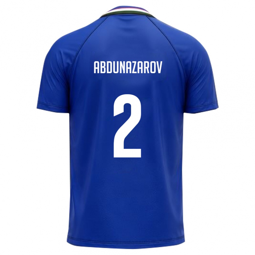 נשים אוזבקיסטן Diyorbek Abdunazarov #2 כחול מלכותי לבן ג'רזי ביתית 26-28 חולצה קצרה