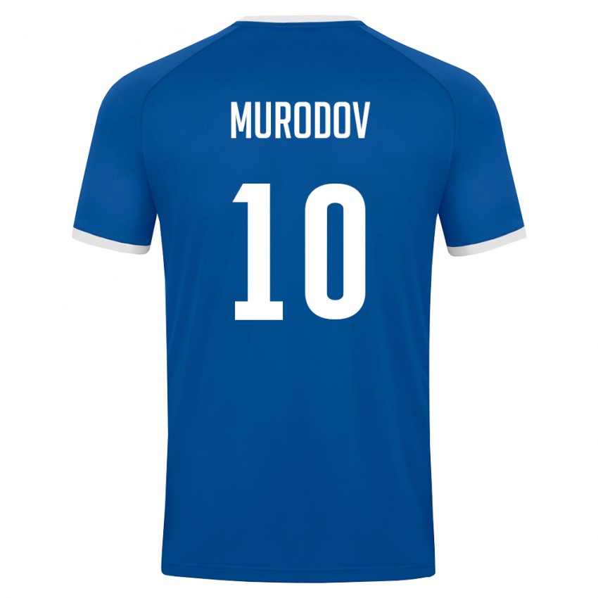נשים אוזבקיסטן Mirkomil Murodov #10 כחול מלכותי לבן ג'רזי ביתית 26-28 חולצה קצרה