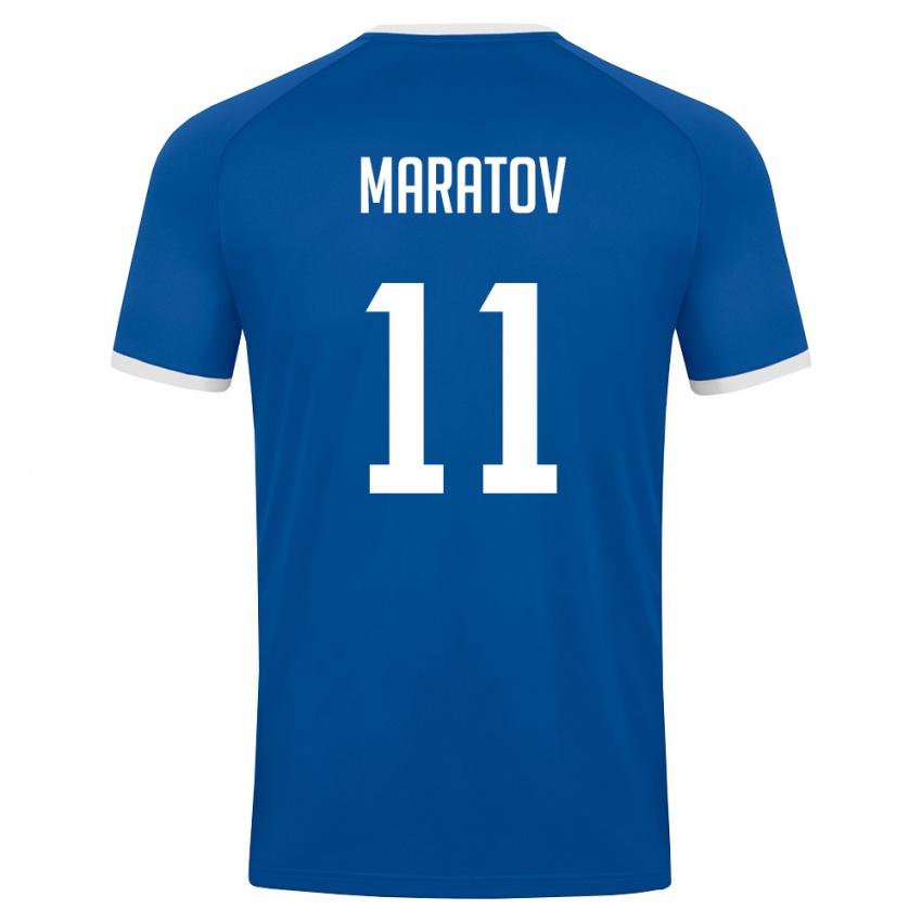 נשים אוזבקיסטן Ulugbek Maratov #11 כחול מלכותי לבן ג'רזי ביתית 26-28 חולצה קצרה