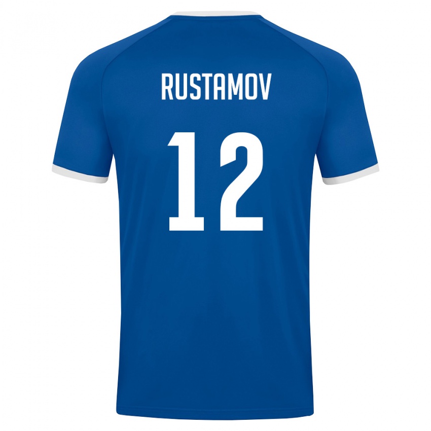נשים אוזבקיסטן Umar Rustamov #12 כחול מלכותי לבן ג'רזי ביתית 26-28 חולצה קצרה