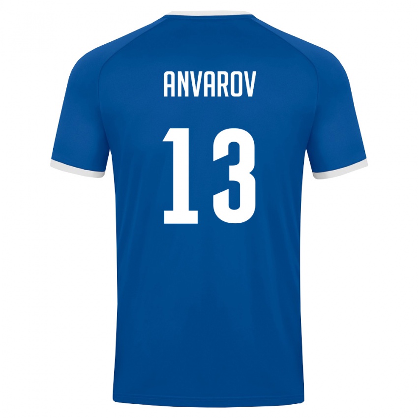 נשים אוזבקיסטן Mirjamol Anvarov #13 כחול מלכותי לבן ג'רזי ביתית 26-28 חולצה קצרה