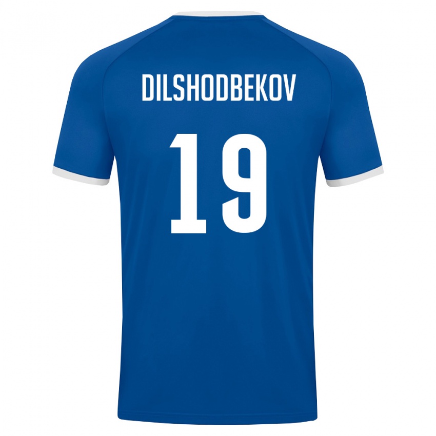 נשים אוזבקיסטן Mukhammadali Dilshodbekov #19 כחול מלכותי לבן ג'רזי ביתית 26-28 חולצה קצרה
