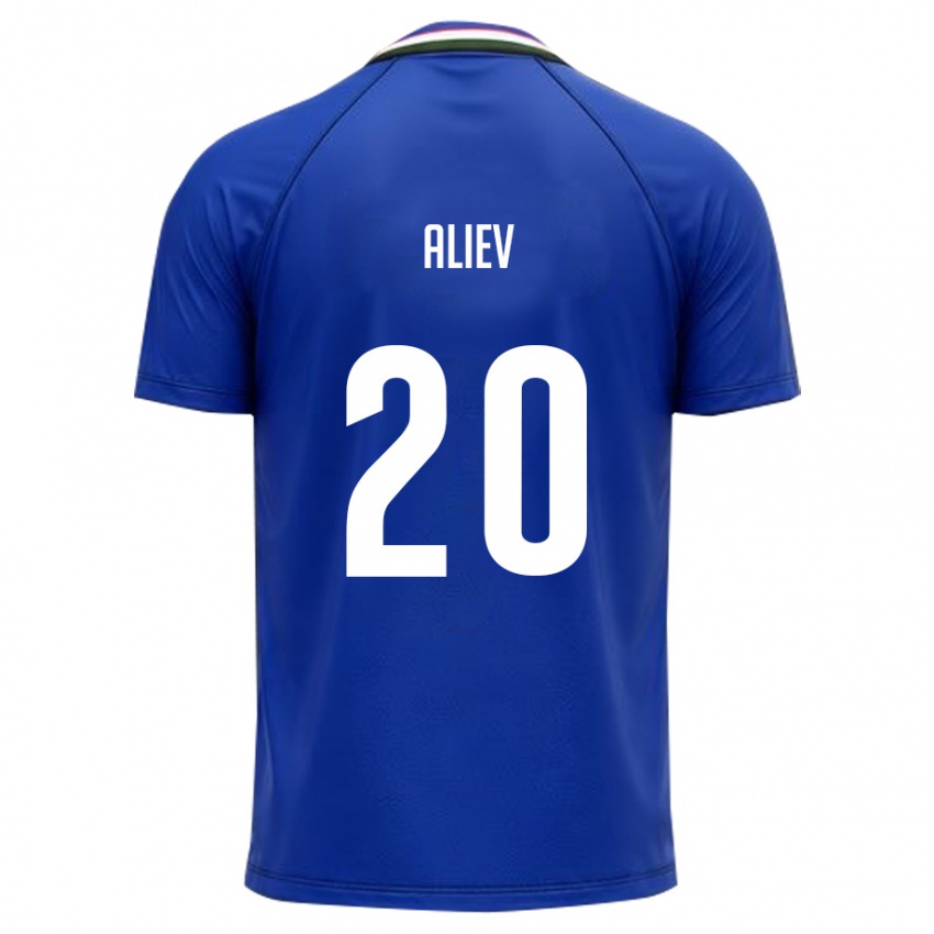 נשים אוזבקיסטן Rustam Aliev #20 כחול מלכותי לבן ג'רזי ביתית 26-28 חולצה קצרה