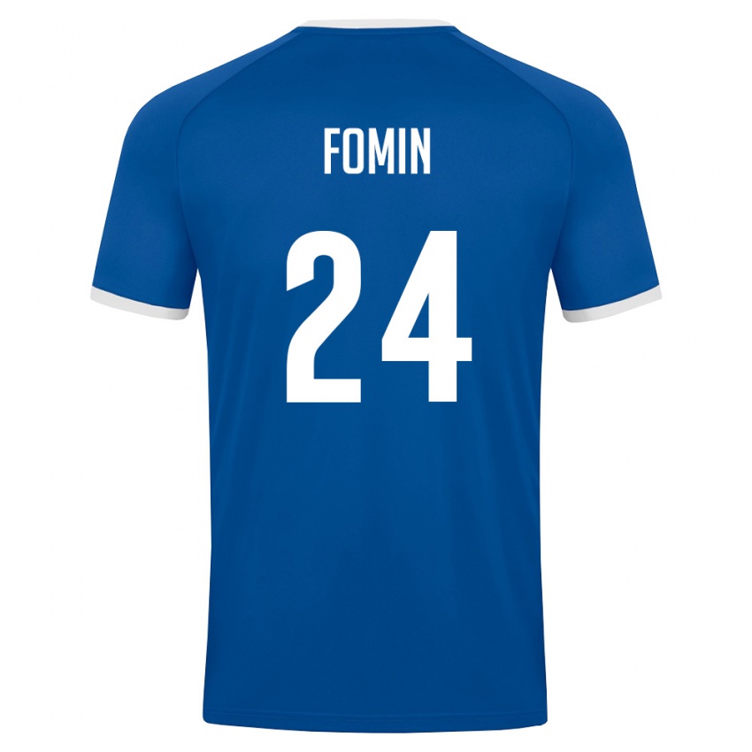 נשים אוזבקיסטן Rustambek Fomin #24 כחול מלכותי לבן ג'רזי ביתית 26-28 חולצה קצרה