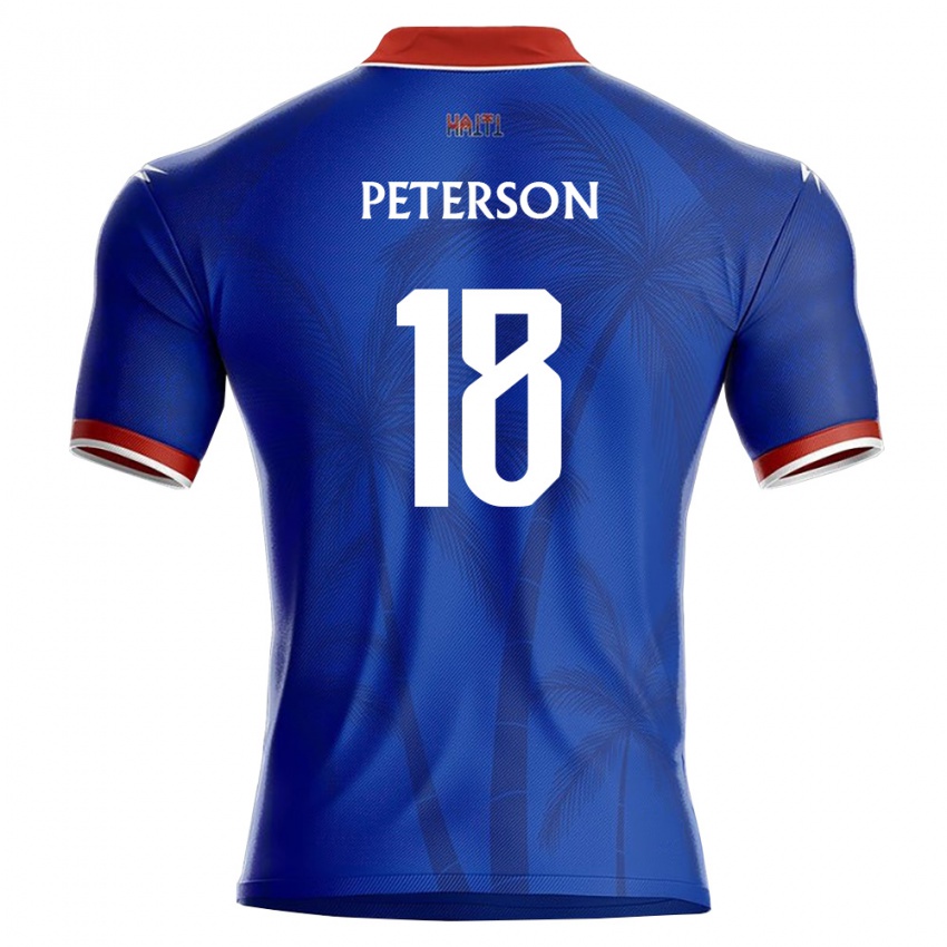 נשים האיטי Peterson Joseph #18 כחול אדום לבן ג'רזי ביתית 26-28 חולצה קצרה