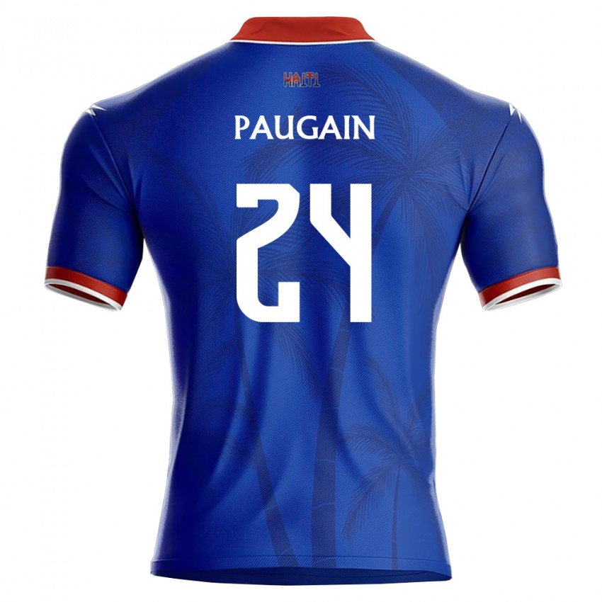 נשים האיטי Wilguens Paugain #24 כחול אדום לבן ג'רזי ביתית 26-28 חולצה קצרה