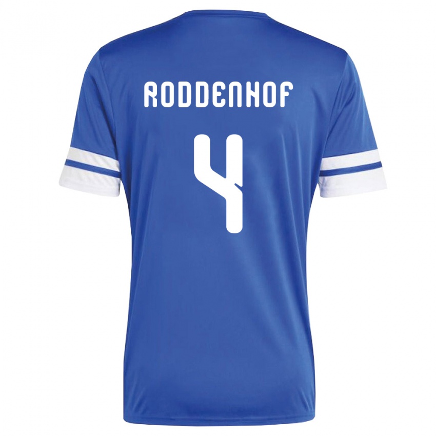 נשים קוראסאו Liyon Roddenhof #4 כהה לבן ג'רזי ביתית 26-28 חולצה קצרה