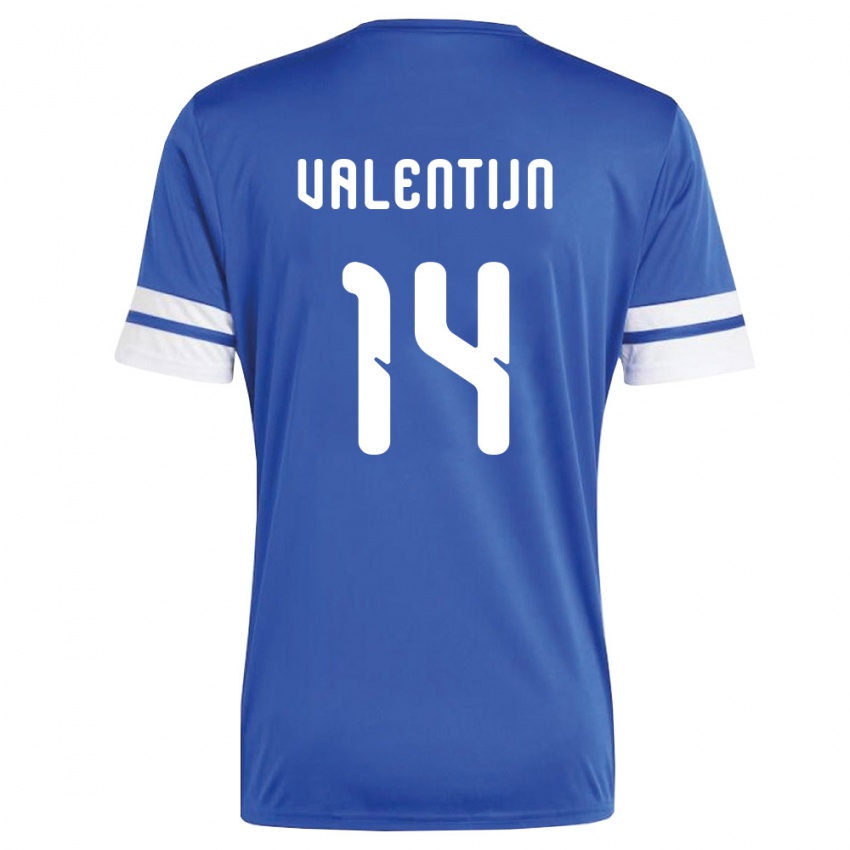 נשים קוראסאו Jurvain Valentijn #14 כהה לבן ג'רזי ביתית 26-28 חולצה קצרה