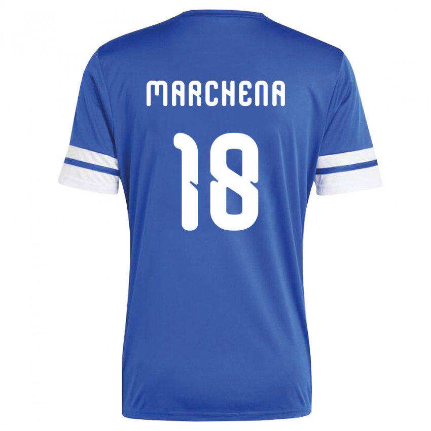 נשים קוראסאו Tarino Marchena #18 כהה לבן ג'רזי ביתית 26-28 חולצה קצרה