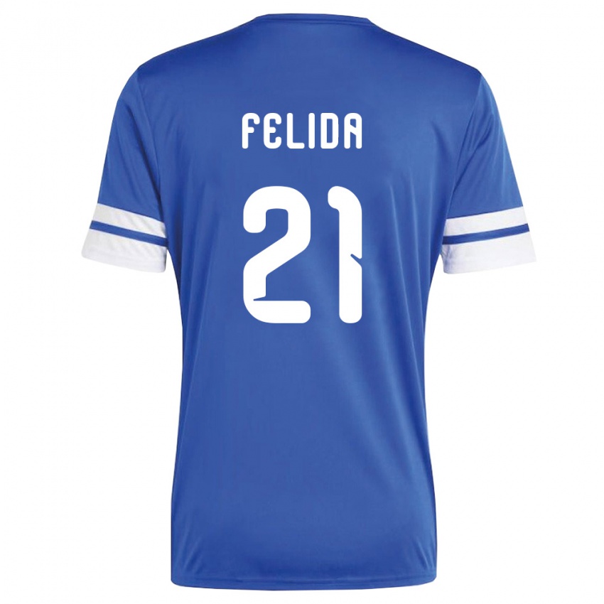 נשים קוראסאו קווין פלידה #21 כהה לבן ג'רזי ביתית 26-28 חולצה קצרה