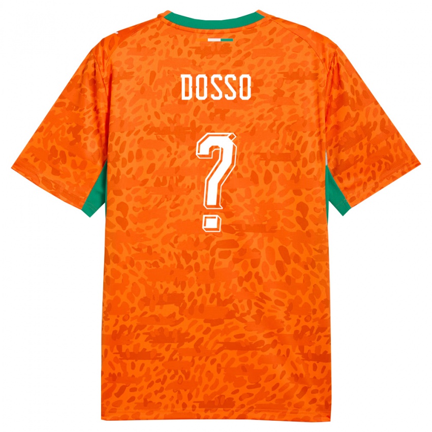 נשים חוף השנהב אבובאקה דוסו #0 כתום ירוק לבן ג'רזי ביתית 26-28 חולצה קצרה