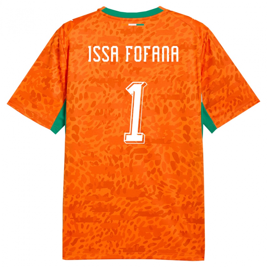 נשים חוף השנהב איסה פופאנה #1 כתום ירוק לבן ג'רזי ביתית 26-28 חולצה קצרה