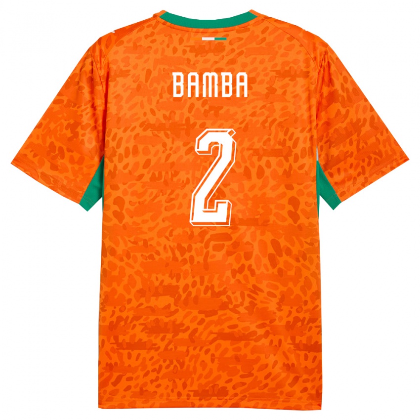 נשים חוף השנהב Goudouss Bamba #2 כתום ירוק לבן ג'רזי ביתית 26-28 חולצה קצרה