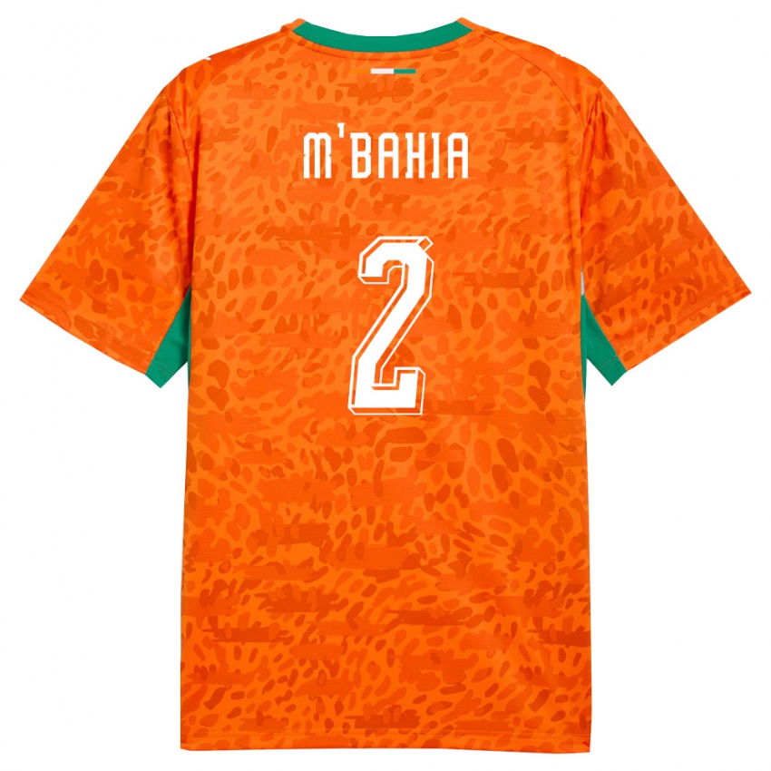 נשים חוף השנהב Ivan M'bahia #2 כתום ירוק לבן ג'רזי ביתית 26-28 חולצה קצרה