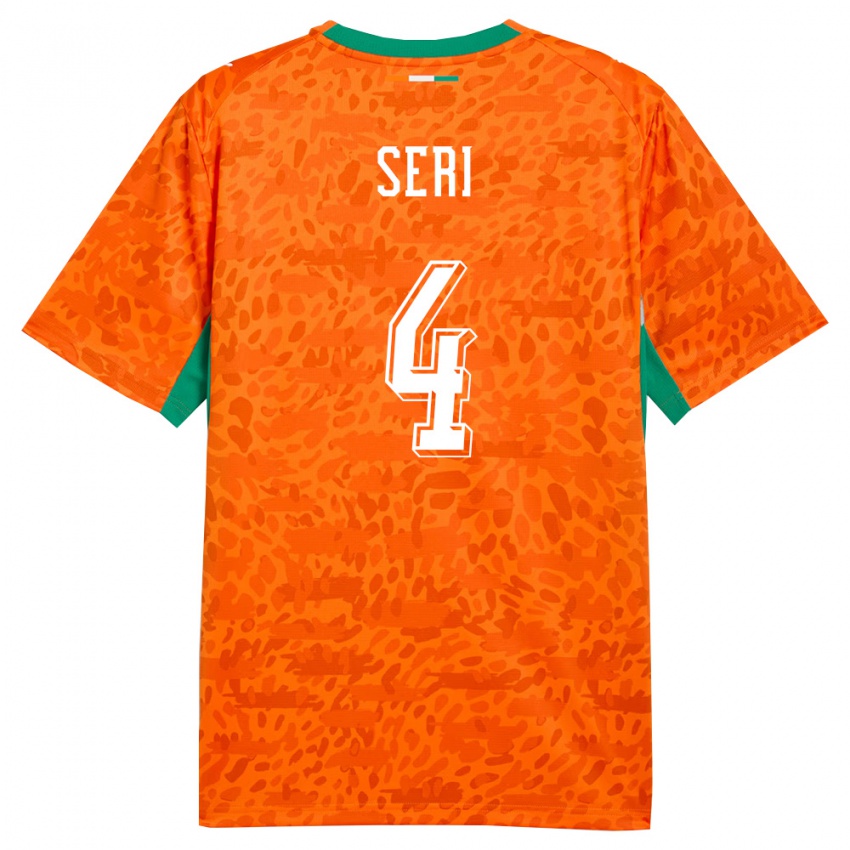 נשים חוף השנהב ז'אן-מישל סרי #4 כתום ירוק לבן ג'רזי ביתית 26-28 חולצה קצרה