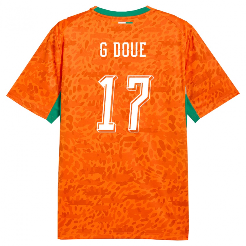 נשים חוף השנהב גלה דואי #17 כתום ירוק לבן ג'רזי ביתית 26-28 חולצה קצרה