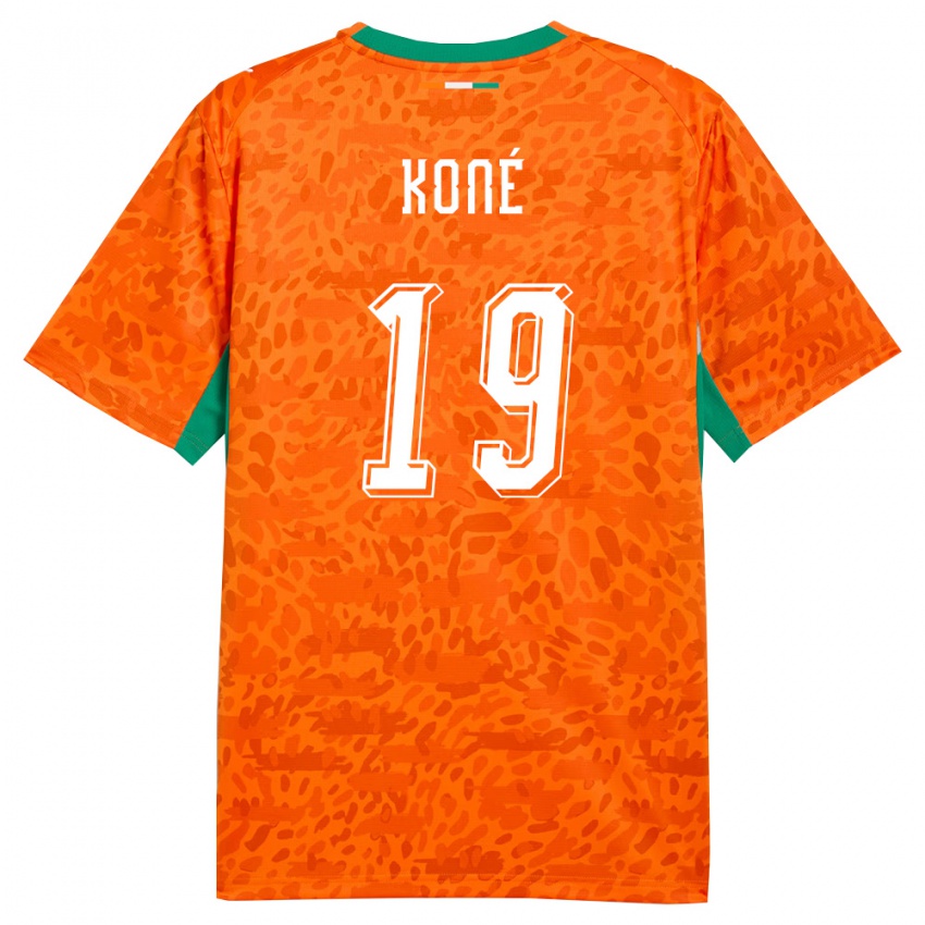 נשים חוף השנהב Alassane Koné #19 כתום ירוק לבן ג'רזי ביתית 26-28 חולצה קצרה