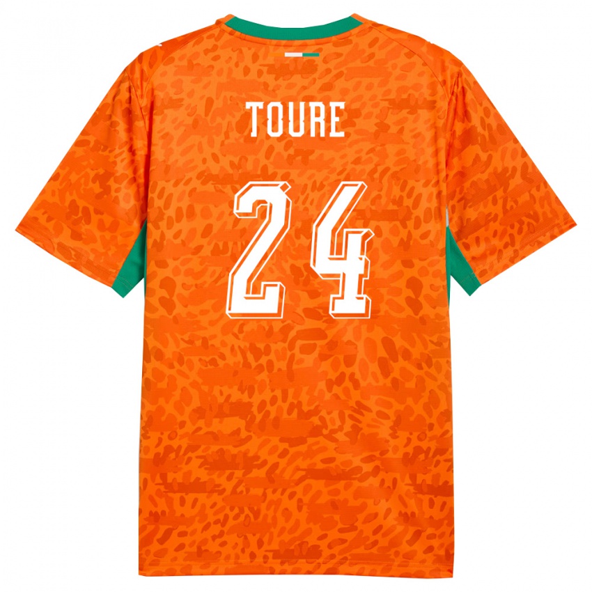 נשים חוף השנהב בזומנה טורה #24 כתום ירוק לבן ג'רזי ביתית 26-28 חולצה קצרה