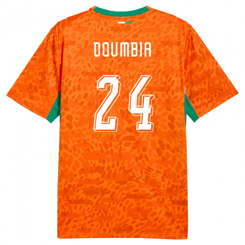 נשים חוף השנהב Vayanga Doumbia #24 כתום ירוק לבן ג'רזי ביתית 26-28 חולצה קצרה