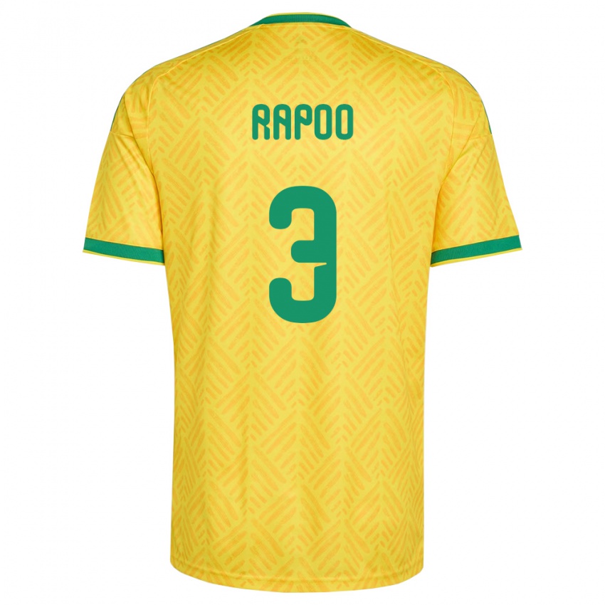 נשים דרום אפריקה Neo Rapoo #3 צהוב ירוק ג'רזי ביתית 26-28 חולצה קצרה